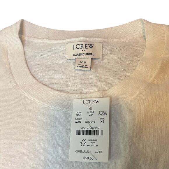 NWT J.Crew Factory XS Striped Cotton Sweater Shell Tank Top Navy White - Picture 4 of 5